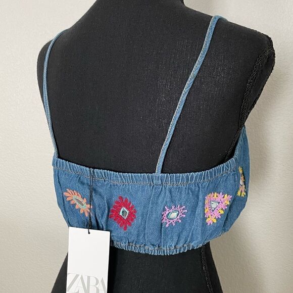 NWT Zara Embroidered Crop Top - Picture 10 of 11